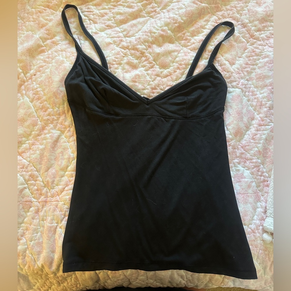 zara black tank with cup stitching